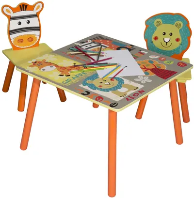 Set pentru copii masă cu 2 scaune Ginger Home - Safari