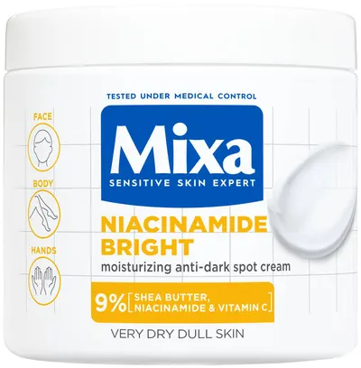 Mixa Niacinamide Bright Cremă hidratantă pentru față și corp, 400 ml