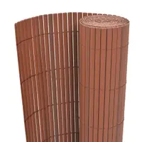 vidaXL Gard de grădină cu două fețe, maro, 90 x 500 cm, PVC