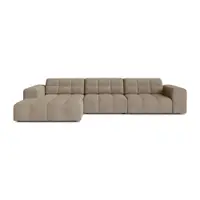 Colțar bej cu tapițerie din chenille (cu colț pe partea stângă/cu șezlong) Chicago – Cosmopolitan Design