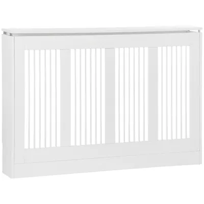 Capac pentru radiator modern din MDF si otel, 120x18x84cm, alb HOMCOM | Aosom Romania