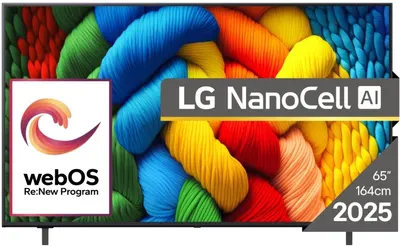 Televizor smart LG - 65NANO80A3B, 65'', 4K, HDR, NanoCell, AI Alpha 7, AI Upscaling, negru