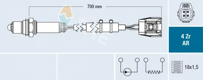 Sonda Lambda (numar fire 4, 700mm) potrivit MAZDA 3, 6, 6 KOMBI, CX-5 2.2D 04.12