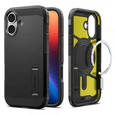 Husa MagSafe pentru Apple iPhone 17, Spigen, Tough Armor T, Neagra ACS10391