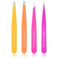 Brushworks Combination Tweezer Set set pensete pentru sprâncene tip Brights 4 buc