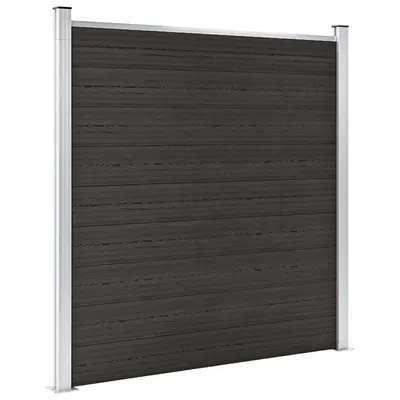 vidaXL Panou de gard, negru, 180x186 cm, WPC