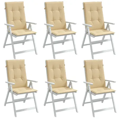 vidaXL Perne scaun cu spătar înalt 6 buc. melanj bej 120x50x4cm textil
