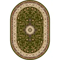 Covor Oval, 60 x 110 cm, Verde, Lotos 523