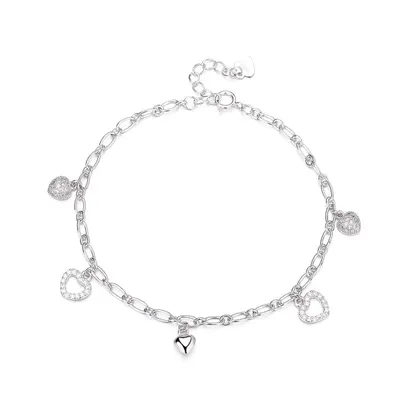 Bratara din argint 925 pentru dama, JW1617, model inimioare, placata cu rodiu