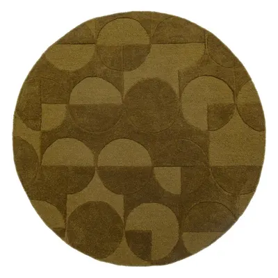 Covor verde închis țesut manual rotund din lână ø 160 cm Gigi – Flair Rugs