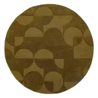 Covor verde închis țesut manual rotund din lână ø 160 cm Gigi – Flair Rugs