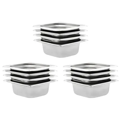 vidaXL Recipiente Gastronorm 12 buc. GN 1/6 65 mm oțel inoxidabil