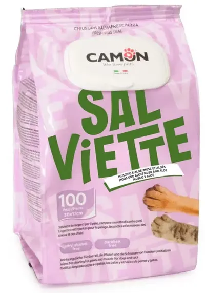 Servetele umede cu mosc alb si aloe vera, Camon, 100 buc