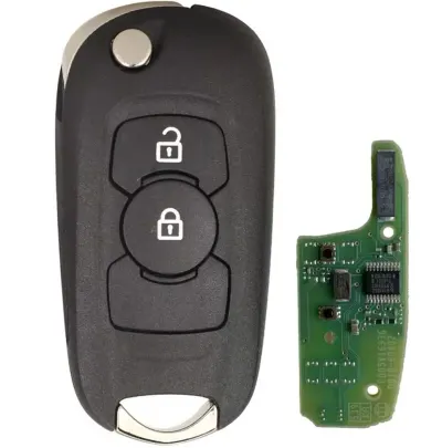Cheie auto completa cu telecomanda Techstar compatibila cu Opel Astra K, Vauxhall Astra K, Buick Verano, Excelle GT, 2 butoane, 433 MHz, ID46, PCF7941E, lama inclusa