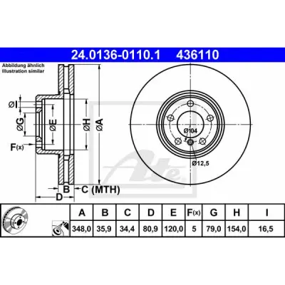 Disc frana ATE 24.0136-0110.1