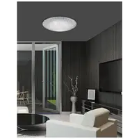 Plafoniera SHELL Alb & Clear Structured Sticla Crom Metal LED E27 3x12W IP20 Fara bec