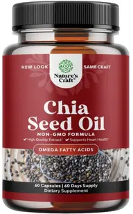 Chia Seed Oil, 500 mg, 60 capsule lichide, Nature's Craft