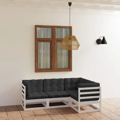 Gossi set mobilier de gradina cu perne, 4 piese, lemn masiv de pin