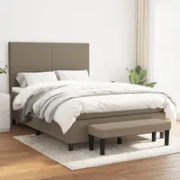 Gossi pat box spring cu saltea, gri taupe, 140x200 cm, textil