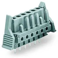 THT female header; 0.6 x 1.0 mm solder pin; straight; Locking lever; Pin spacing 5 mm; 18-pole; gray