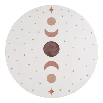Covor pentru copii crem lavabil ø120 cm Coco 1136 – Ayyildiz Carpets