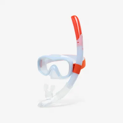 Kit scufundări mască anti-aburire și tub supapă snorkeling 100 Gri
