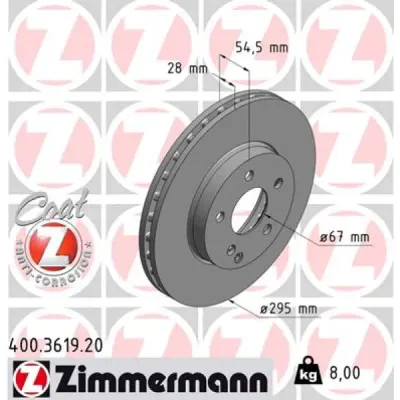 Disc frana ZIMMERMANN 400.3619.20