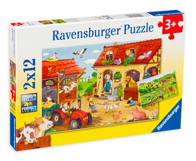 Puzzle Ravensburger din 2 x 12 de piese - Ferma