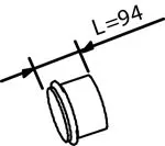 Racord evacuare (lungime:95mm) potrivit VOLVO FH, FH12, FH16, FM, FM10, FM12, FM7 D10A320-D7C290 08.93