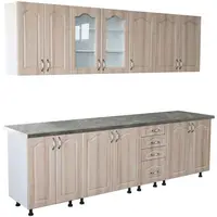 Bucatarie Zebra 260 cm din MDF Sonoma Mustata cu blat termoizolant gri