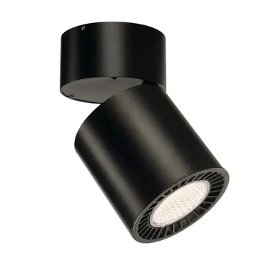 Corp iluminat TAVAN, SUPROS de Luminita Plafon, Plafon negru cu LED-uri de interior Montat Deschis, rotund, negru, 3000K, 60 ° reflector, CRI90, 2600lm