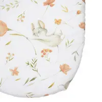 Cearceaf cu banda elastica pentru landou copii Kerstin Fairytale Mouse, realizat din bumbac 100, dimensiune 80 x 38 cm