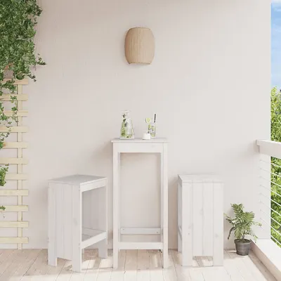 vidaXL Taburete de bar, 2 buc., alb, 40x36x75 cm, lemn masiv de pin