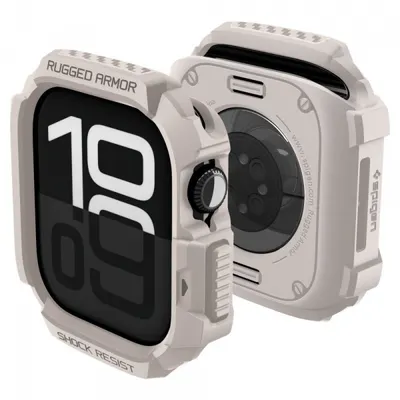 Husa Spigen Rugged Armor V2 pentru Apple Watch Series 10 / 11 42mm, Bej ACS10493