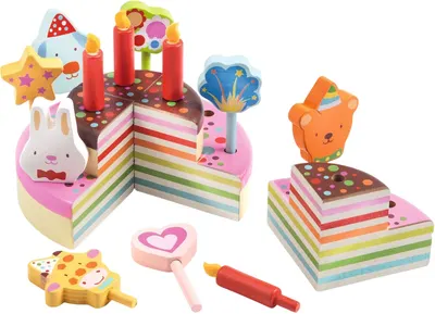 Decoratiuni de aniversare Djeco - Tort colorat