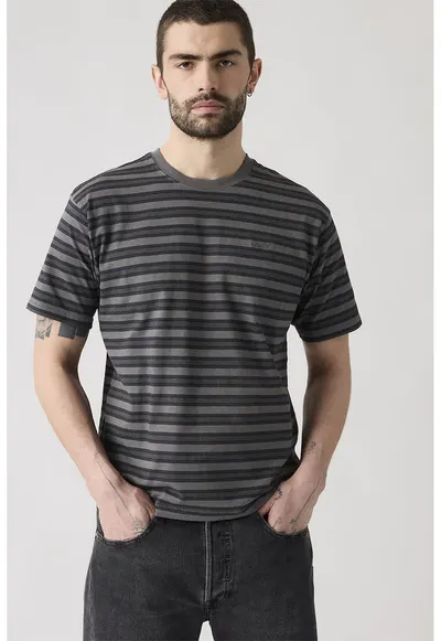 Tricou din bumbac cu decolteu la baza gatului Red Tab™ - Gri/Gri grafit