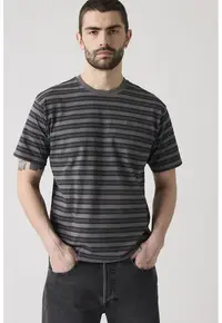 Tricou din bumbac cu decolteu la baza gatului Red Tab™ - Gri/Gri grafit