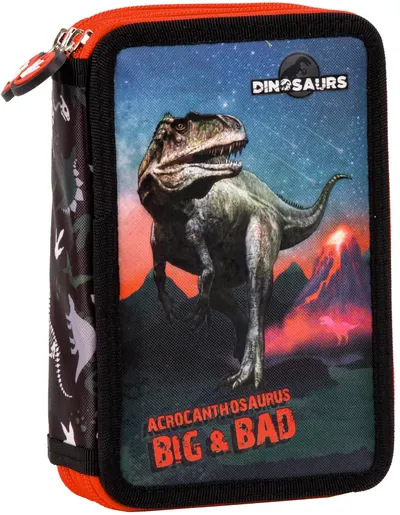 Penar școlar echipat Derform Dinosaur 17 - cu 2 fermoare