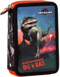 Penar școlar echipat Derform Dinosaur 17 - cu 2 fermoare