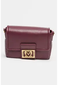 Geanta crossbody de piele ecologica cu bareta detasabila si ajustabila - Violet tyrian