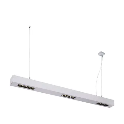 Lampa suspendata, lustra Q-LINE ® pandantiv, cu LED-uri de culoare gri deschis pandantiv interior, 1m, BAP, argint, 4000K