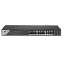 Switch PoE Hikvision HiLook, NS-0526P-225, 24 Porturi Fast Ethernet + 2 Porturi Combo Gigabit