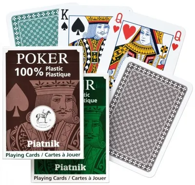 Cărți de joc Piatnik - poker 100% plastic, maro
