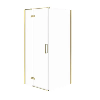 Cabina de dus 80x80x195 cm, sticla securizata 6 mm, stanga, Auriu, Cersanit Jota