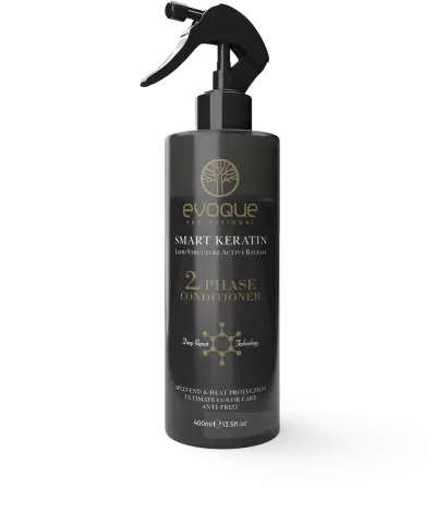Balsam de Par Leave-in Profesional EVOQUE Smart Keratin, 400 ml - Balsam Fara Clatire cu Keratina, Ulei de Argan si Macadamia, Anti-Frizz, Protectie UV
