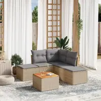 Gossi set canapele de gradina, 6 piese, cu perne, bej, poliratan
