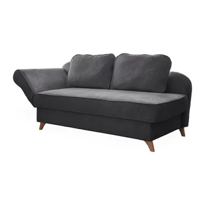 Șezlong gri cu tapițerie din catifea reiată (cu colț pe partea stângă) Chic Charlotte – Miuform