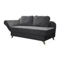 Șezlong gri cu tapițerie din catifea reiată (cu colț pe partea stângă) Chic Charlotte – Miuform
