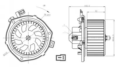 Ventilator habitaclu potrivit IVECO DAILY III, DAILY IV, DAILY V 2.3D-Electric 05.99-02.14