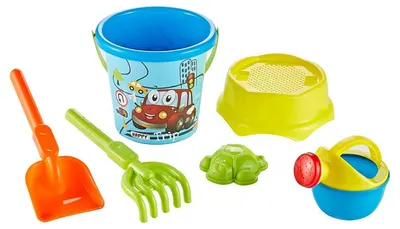 Set jucării pentru nisip Raya Toys - Mașină, 6 piese